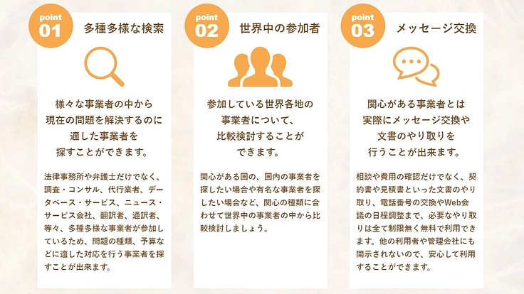 世界各国のコンプライアンスに悩む事業者と様々な支援事業者を繋げたい 2枚目