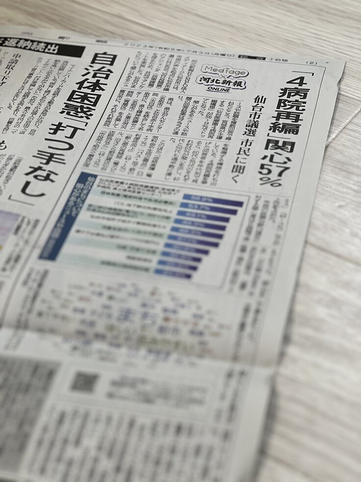 朝刊紙面にも掲載されました