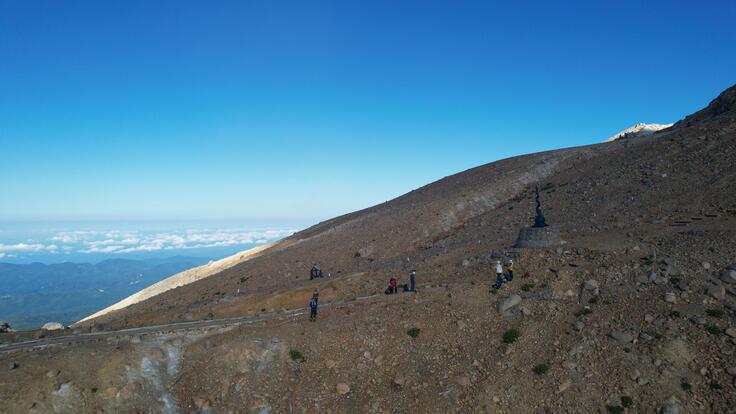 八丁ダルミ付近でのドローン空撮状況