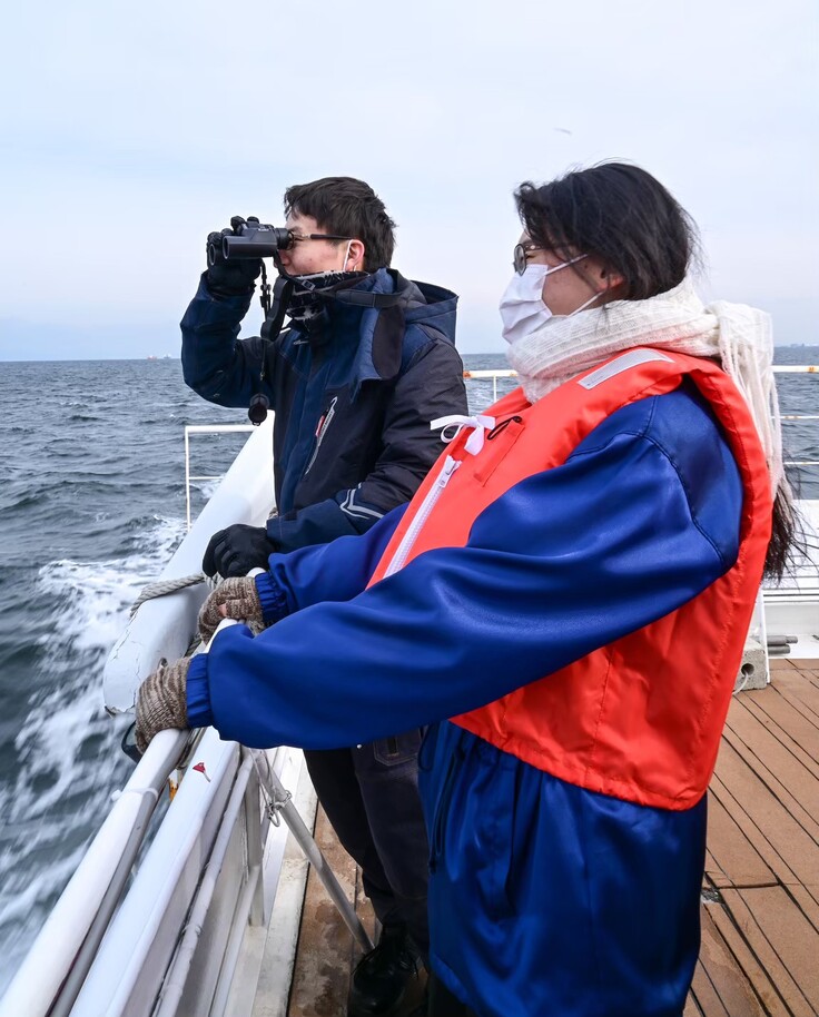 スナメリの目視観測の様子