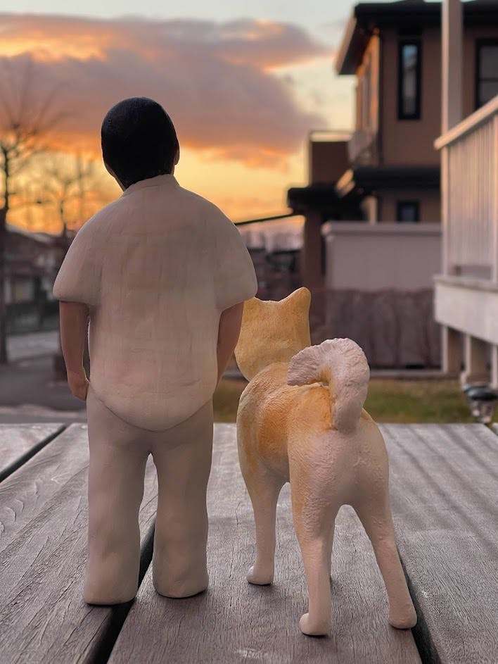 星守る犬　夕焼け