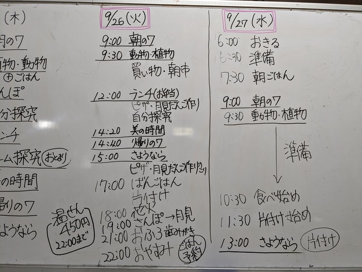 お泊まり会の流れ