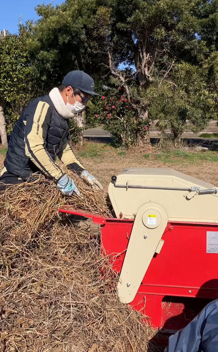 豆っこで脱穀