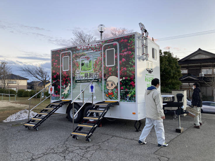 令和6年1月4日　被災地設置後の様子（能登町立小木中学校）
