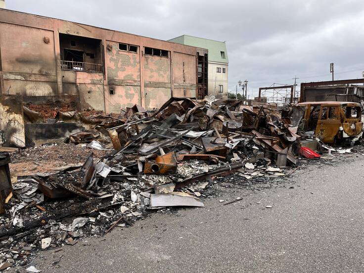 Photo: Facility and welfare vehicle that burned down