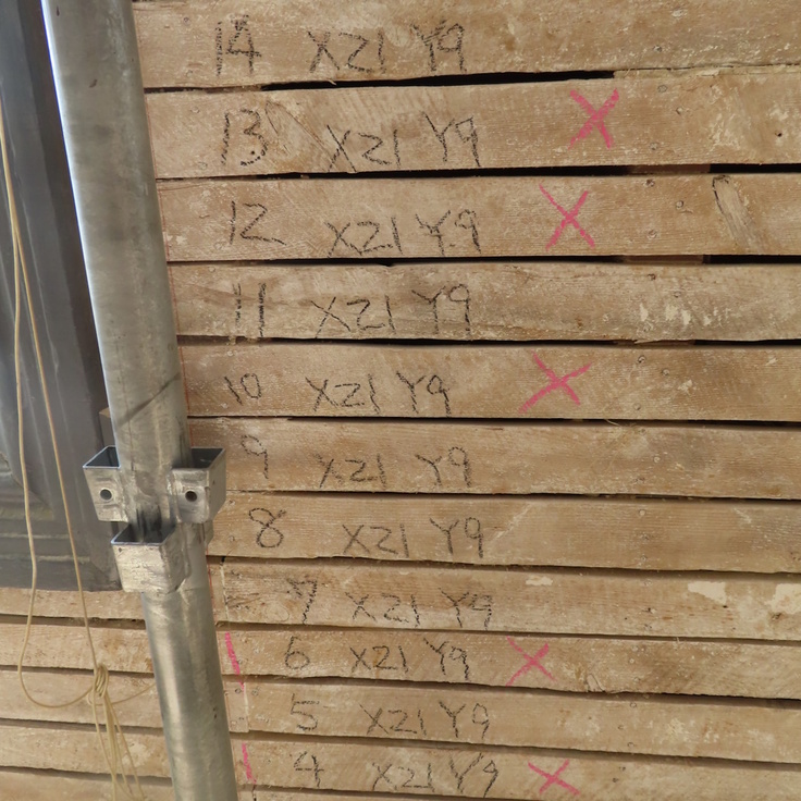 木板に番号を振る