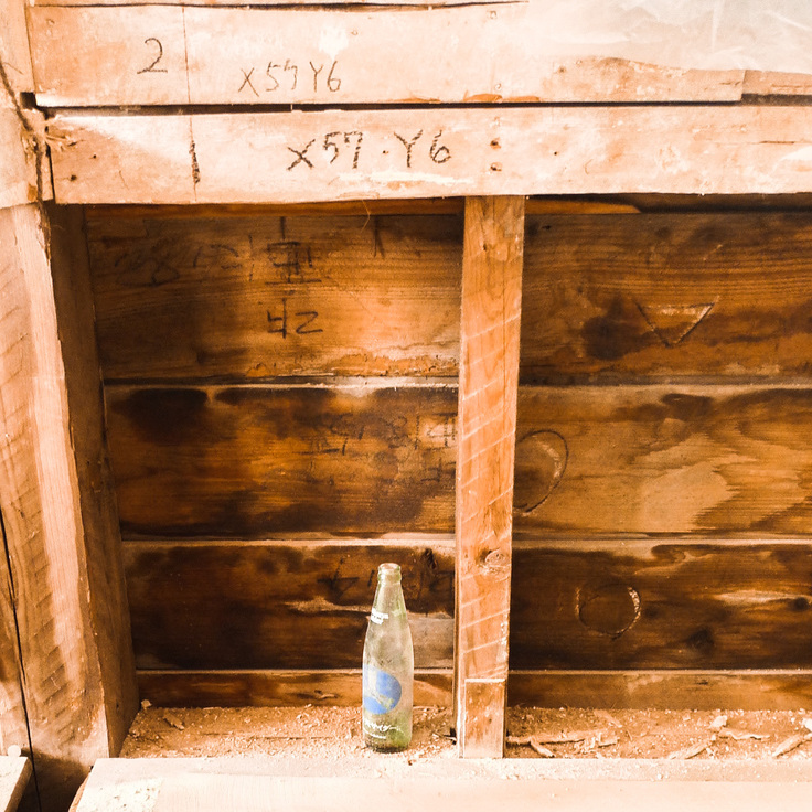 壁板を剥がした様子