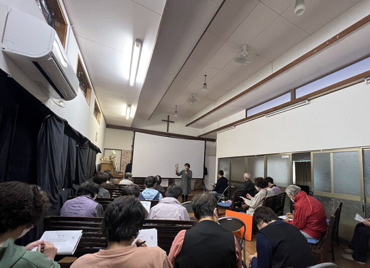 五島キリスト教会での塩狩峠上映会