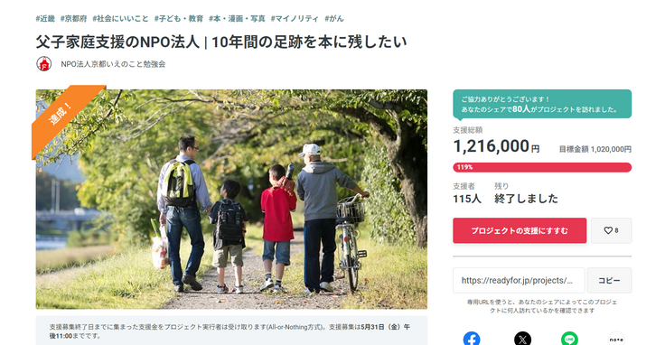 ご支援ありがとうございました。