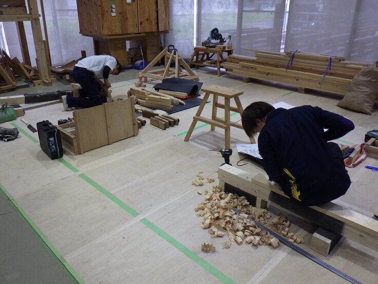 建築大工職種の練習状況