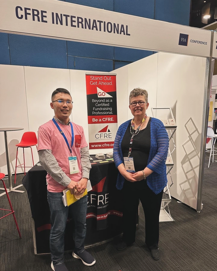 Eva E. Aldrich氏とFIA Conference 2024 協賛ブースにて