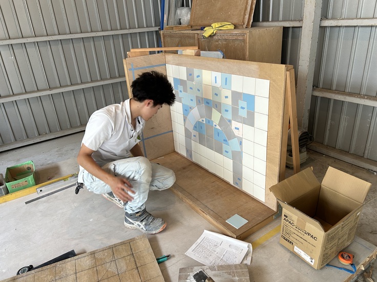 タイル張り五輪全国大会予選練習2