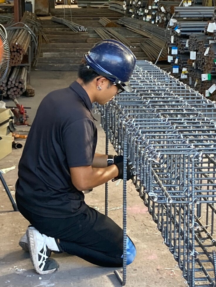 鉄筋加工及び組立状況2  矢島鉄筋工業加工工場にて