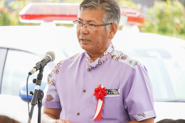 地元を代表し、當銘真栄糸満市長よりご挨拶いただきました