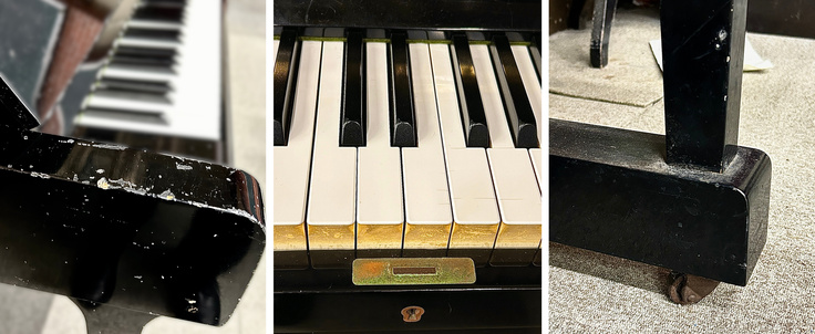 傷んだピアノの外装