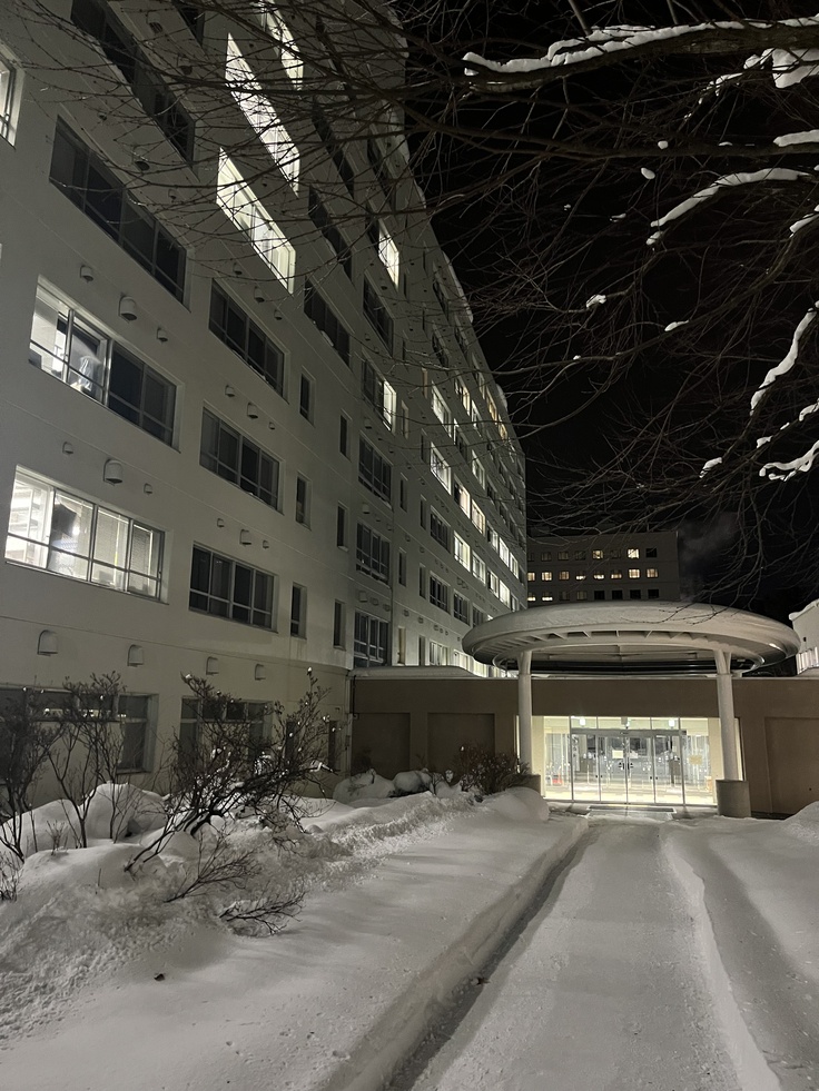 本日の旭川医科大学。寒さに負けず頑張っていきます。