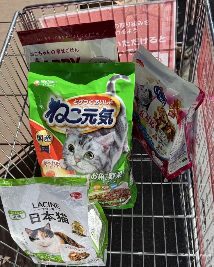 綿半ホームエイドさんのレジ裏設置の寄付ワゴン