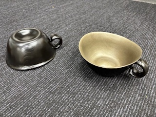 スープボウル（内側・四分一塗り/外側・石目塗り）