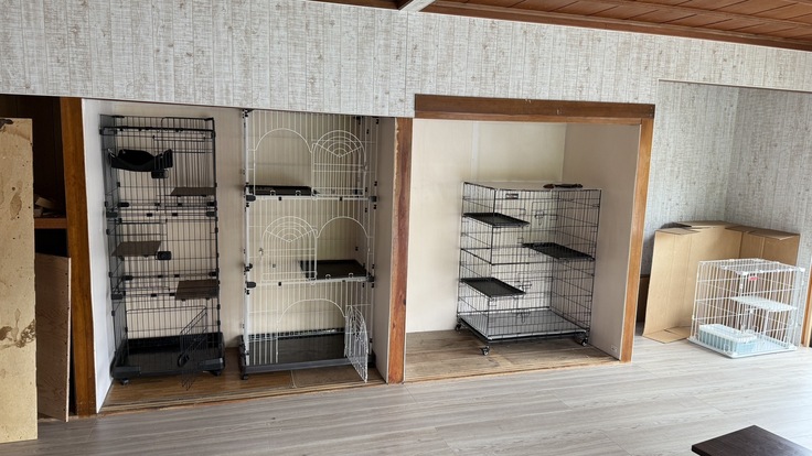 押し入れと床の間が無くなりケージが置けるように！