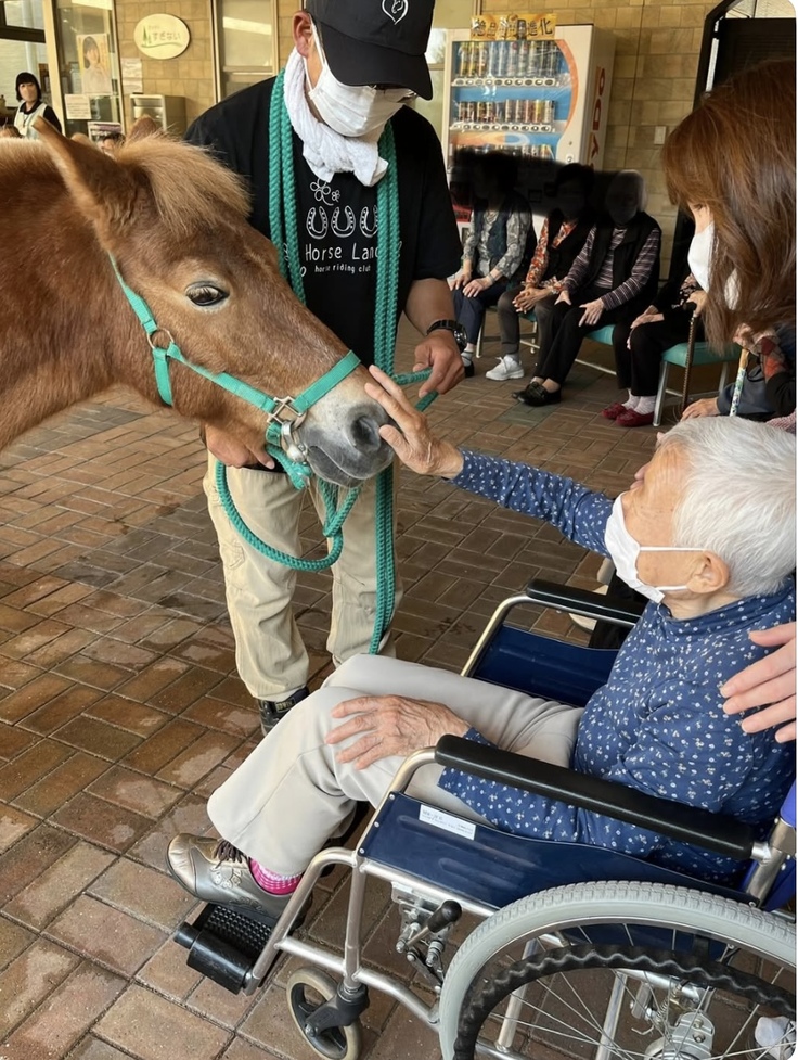 何度も馬にお礼をいいながら、なでてくれたおじいさん