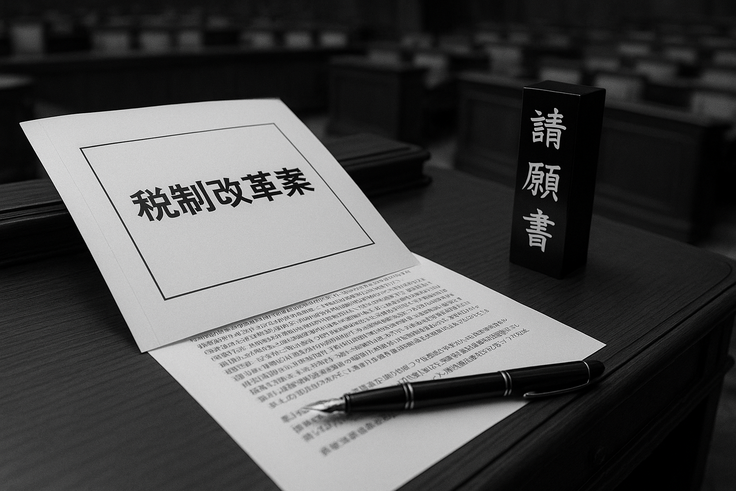 【陳情書】税制改革提案及び法案書に関する立法審議開始の要請