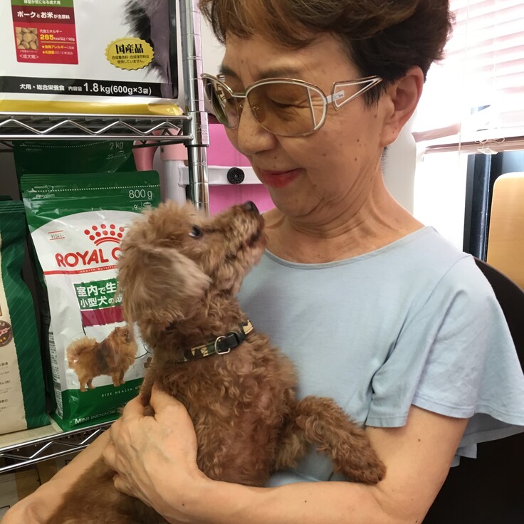 シニアドッグ・サポーター制度第１号のミコと梅澤さん