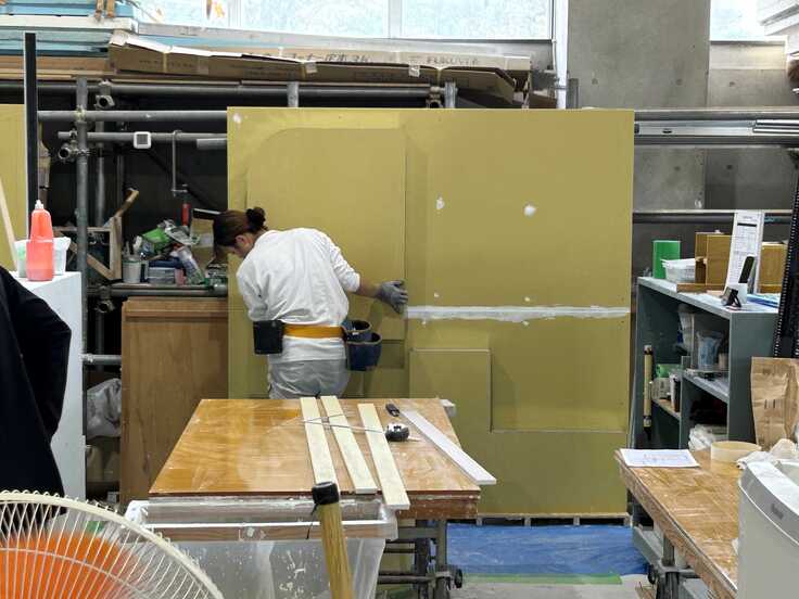 左官職種　通し練習　軽量鉄骨＋ボード張り作業 入江選手