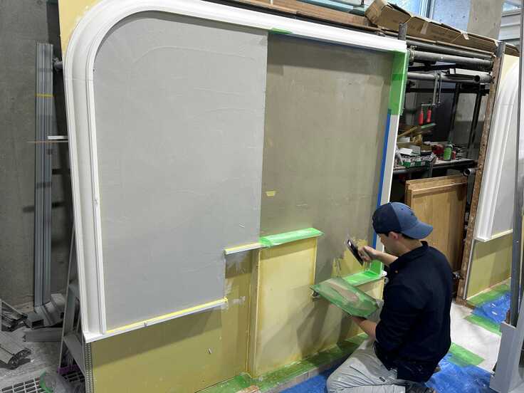 左官職種　通し練習　軽量鉄骨＋下塗りプラスター作業 木内選手