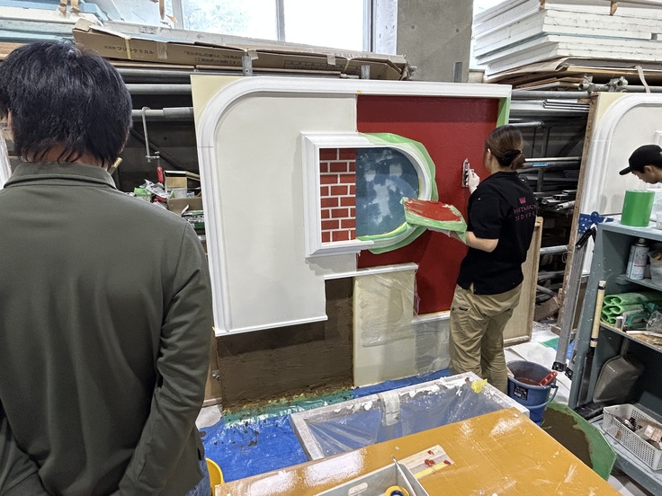 左官職種　通し練習　上塗り作業・自由課題 入江選手