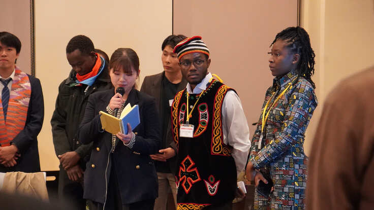 3名の交換留学生＠交流会