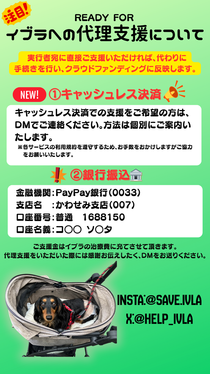 代理支援 実行者宛に直接お振込みいただければ、代わりに 手続きを行い、クラウドファンディングに反映します。.png